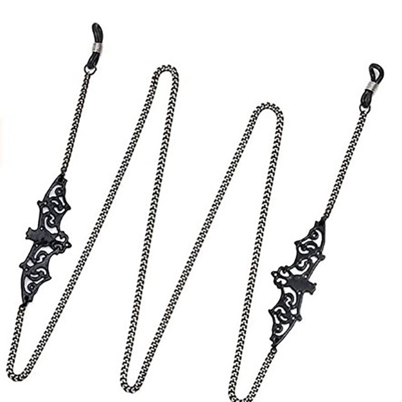 Black Spider Web Eyewear Chain 70cm Anti-Slip Glasses Strap Decorative Gothic Sunglasses Holder with Hollow Pendant