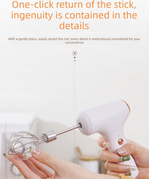 Compact Electric Dual-Head Handheld Egg Whisk Multi-Function Automatic Cream Whipper and Food Mixer J-8 White 1-Speed