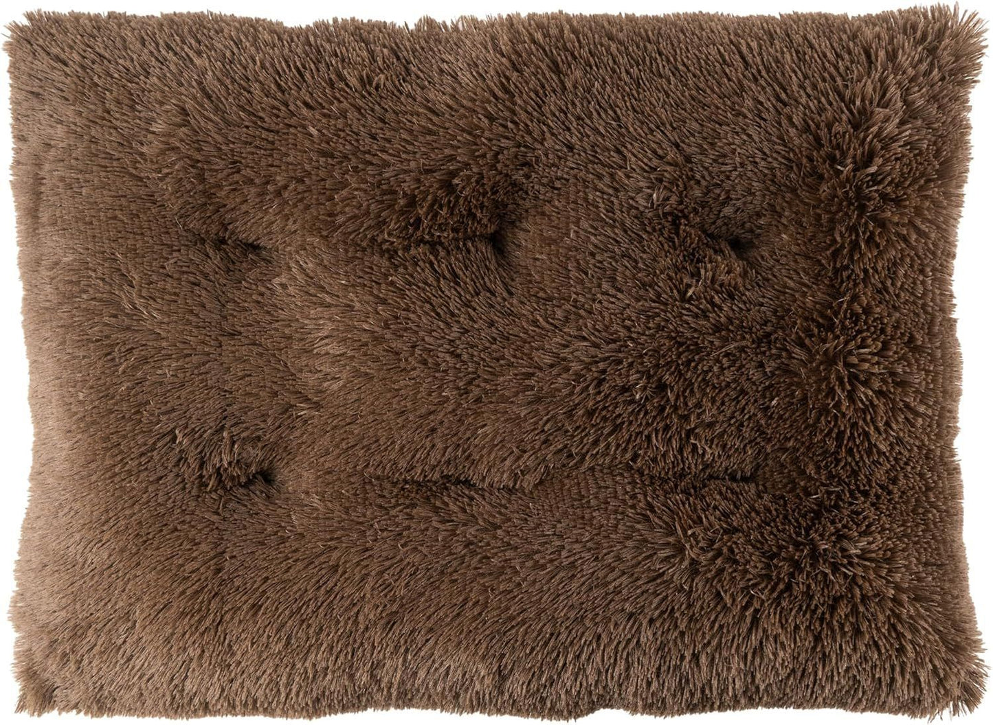 Luxury Long Plush Pet Bed Mat Faux Fur Crate Pad 95x65cm Dark Offee Soft Warm Cushion for Large Dogs