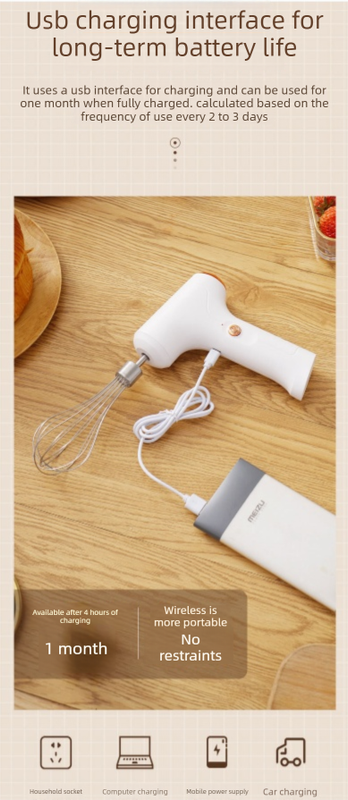 Professional 3-Speed Electric Handheld Egg Whisk and Cream Whipper Set J-9 White Dual-Head Automatic Mixer with Egg Separator