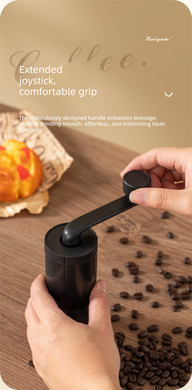 MDJ-22 Manual Hand-Crank Coffee Grinder Precision Burr Mill with Adjustable Settings – New Value Edition Matte Black