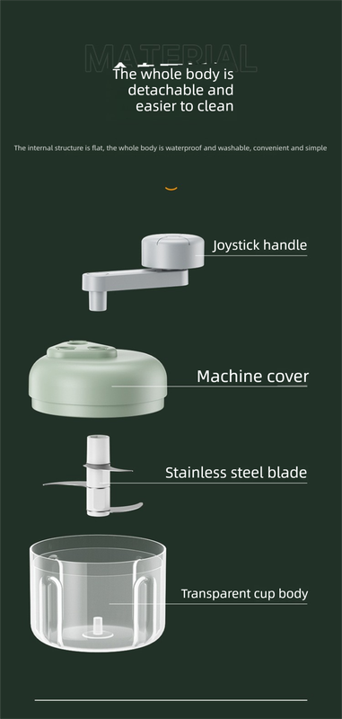 Manual Garlic Chopper & Food Processor 250ml Portable 3-Speed Hand-Crank Mincer – White Large Capacity Edition