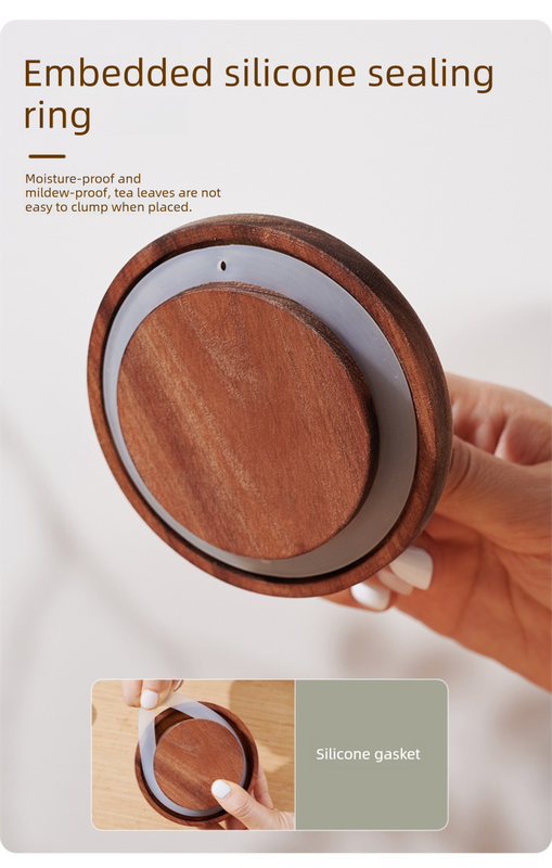 600ml Premium Borosilicate Glass Storage Jar with Acacia Wood Lid & Integrated Spoon – Airtight Moisture-Proof Kitchen Canister for Tea, Coffee, and Spices