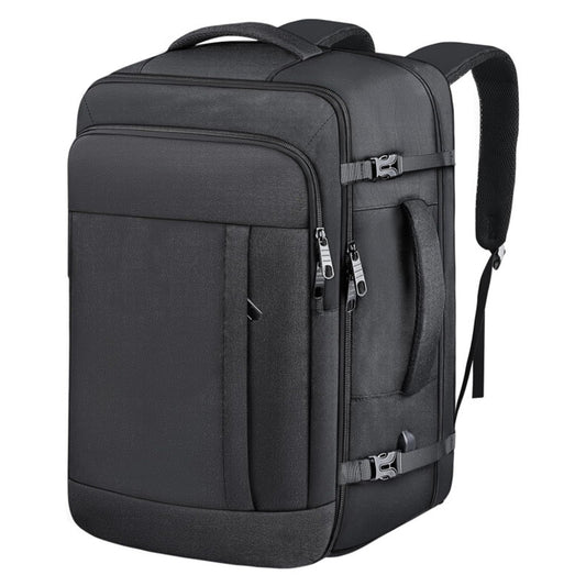 Black Expandable 17-Inch Laptop Travel Backpack with USB Port - Durable TSA Friendly Carry-on Luggage Bag