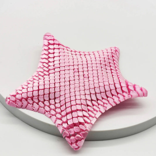 Pink 3D-Printed Articulated Starfish Fidget Toy for Stress Relief - Eco-Friendly 12cm Sensory Toy for Kids & Adults