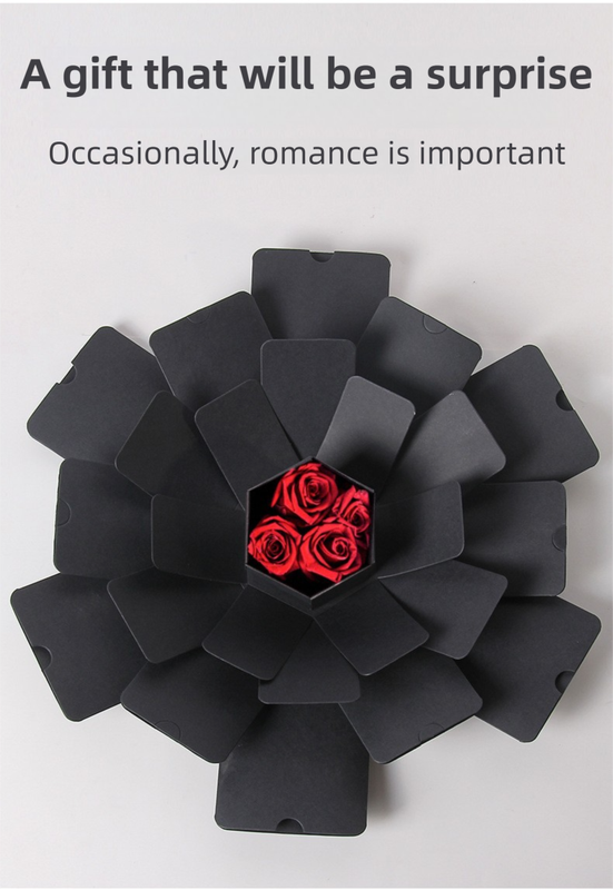 White Hexagon 4-Layer 12-Pocket Explosion Gift Box(DIY) - Creative Handmade Photo Album & Scrapbook for Anniversaries & Birthdays