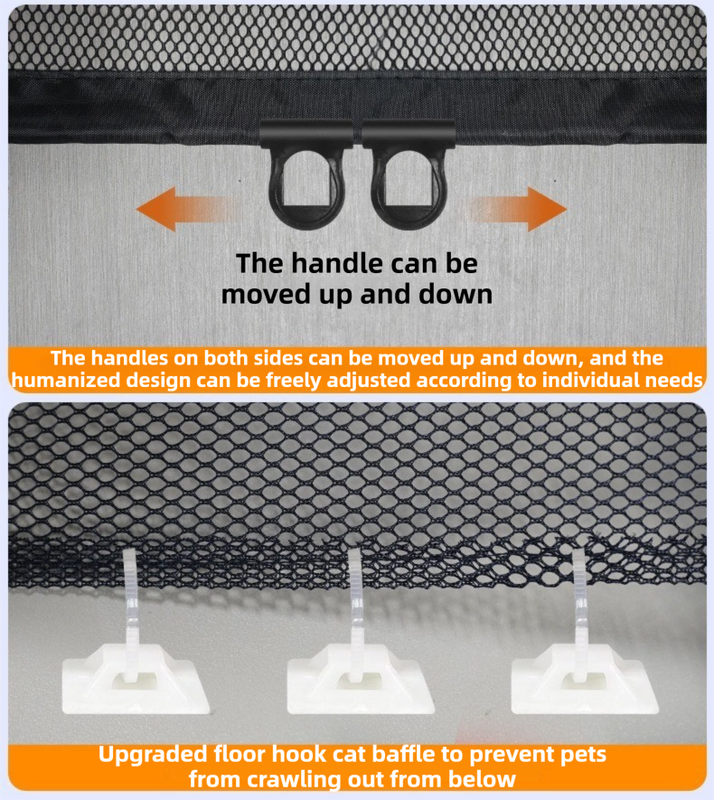 78X110CM Black Retractable Mesh Safety Gate for Pets & Babies - Scratch-Resistant Indoor/Outdoor Security Barrier, No-Drill Installation