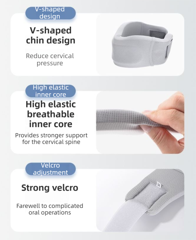 Light Green Adjustable Cooling Jelly Core Neck Brace with Washable Cover - 3D Hollow Cervical Collar for Posture & Forward Head Correction (M Size)