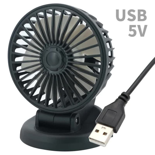 3-in-1 Powerful Car Single Head Fan (USB Power) - Quiet Cooling Fan Integrated Aromatherapy & Number Plate, with 360° Rotation & 130cm Long Cord