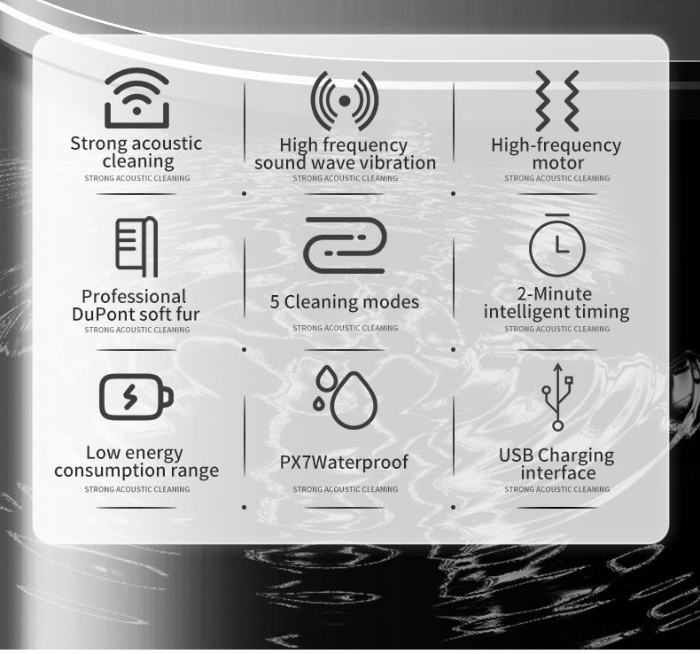 Black Rotating Round Head Electric Toothbrush Kit with 4 Heads, Case & Stand - 3D Oscillating Mechanical Cleaning for Deep Plaque Removal