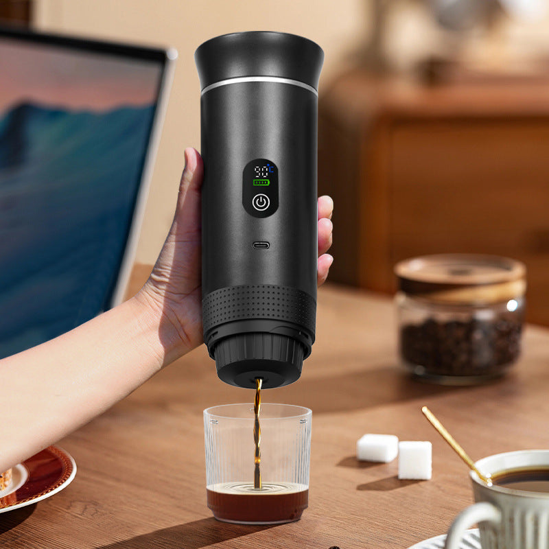 Green 3-in-1 Portable Espresso Maker with Self-Heating and One-Touch Cold Hot Brew - Smart Digital Display & 20Bar High Pressure for Rich Crema