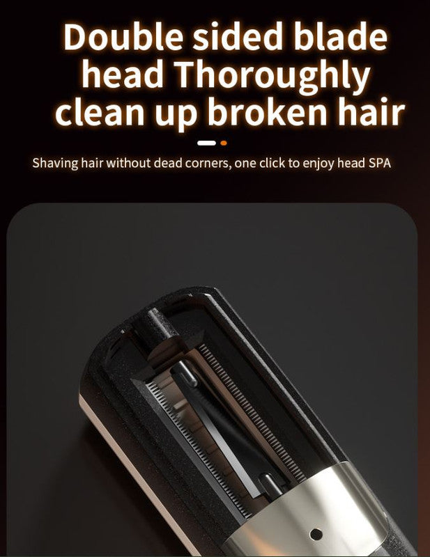 Red Cordless Automatic Split End Hair Trimmer - High-Speed Double-Sided Blade, Visible Trimming Window & Large Opening