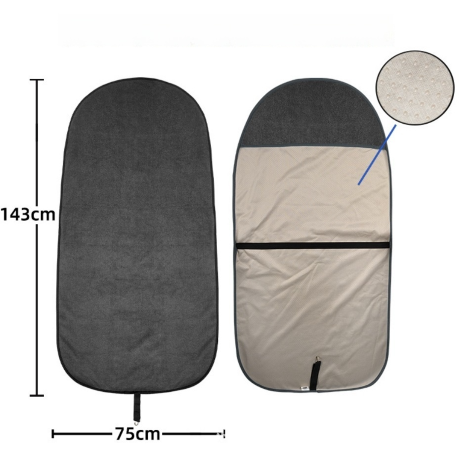 Mint Waterproof Towel Car Single Seat Cover - Universal Non-Slip Sweat-Absorbent Bucket Seat Protector for Gym Fitness and Beach