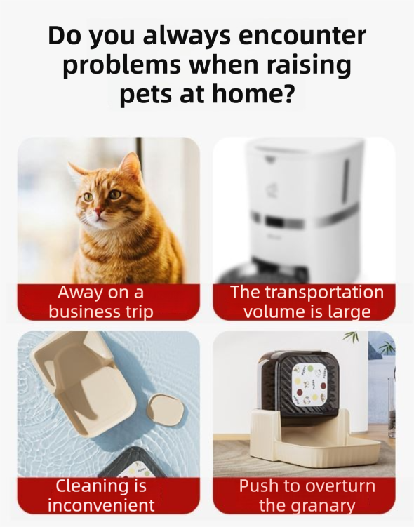 Pink Silent Automatic Pet Single Meal Dispenser with Rotary Buckle - Longest 48H Scheduled and Long Battery Life, Detachable for Easy Cleaning