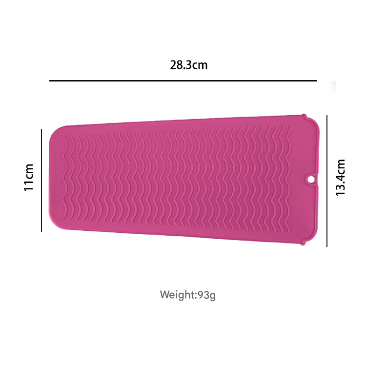 Black 2-in-1 Silicone Wave Anti-Scalding Mat & Pouch for Hair Tools (2-Pack) - Travel-Ready Heat-Resistant Hanging Storage Bag