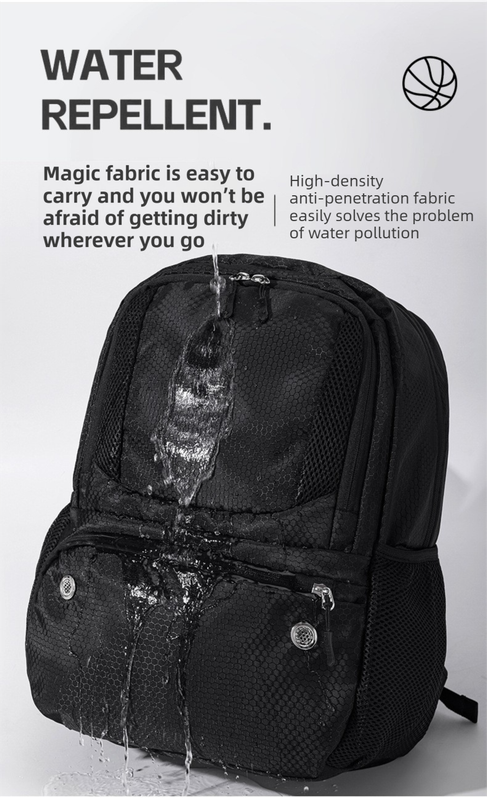 24L High-Capacity Dark Blue Basketball Backpack with Shoe Compartment & Dedicated Ball Zone - Waterproof & Durable Oxford Training Bag