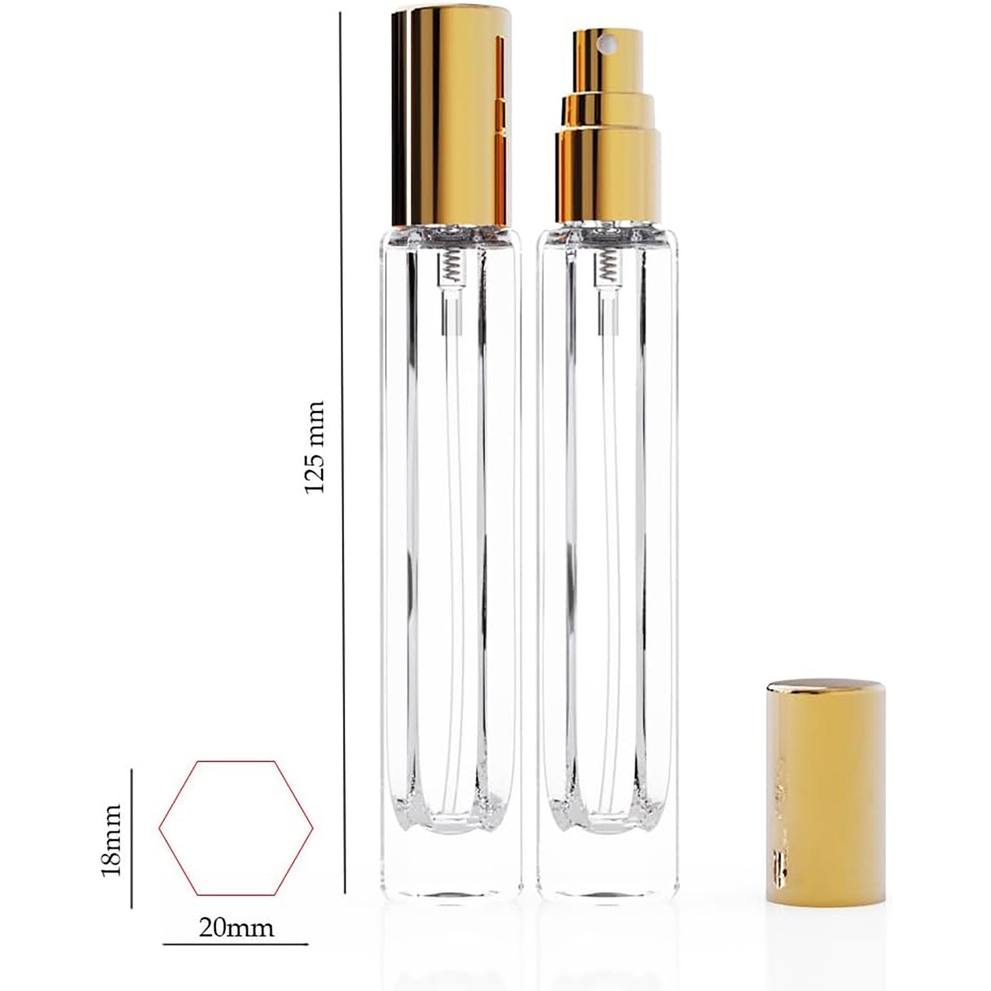 15-Piece/3-Set Sliver Premium Glass Travel Perfume Atomizer Set - 10ml Portable Refillable Sprayers with Transfer Tools