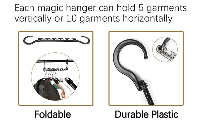 10-Pack 360° Rotating Magic Cascading Hangers - Space-Saving 10-Port Folding Clothes Rack