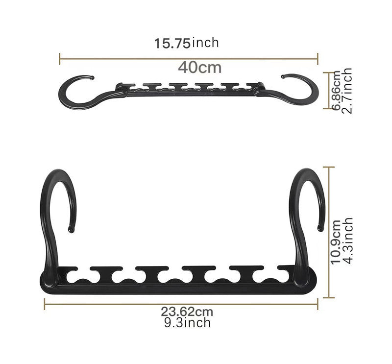10-Pack 360° Rotating Magic Cascading Hangers - Space-Saving 10-Port Folding Clothes Rack