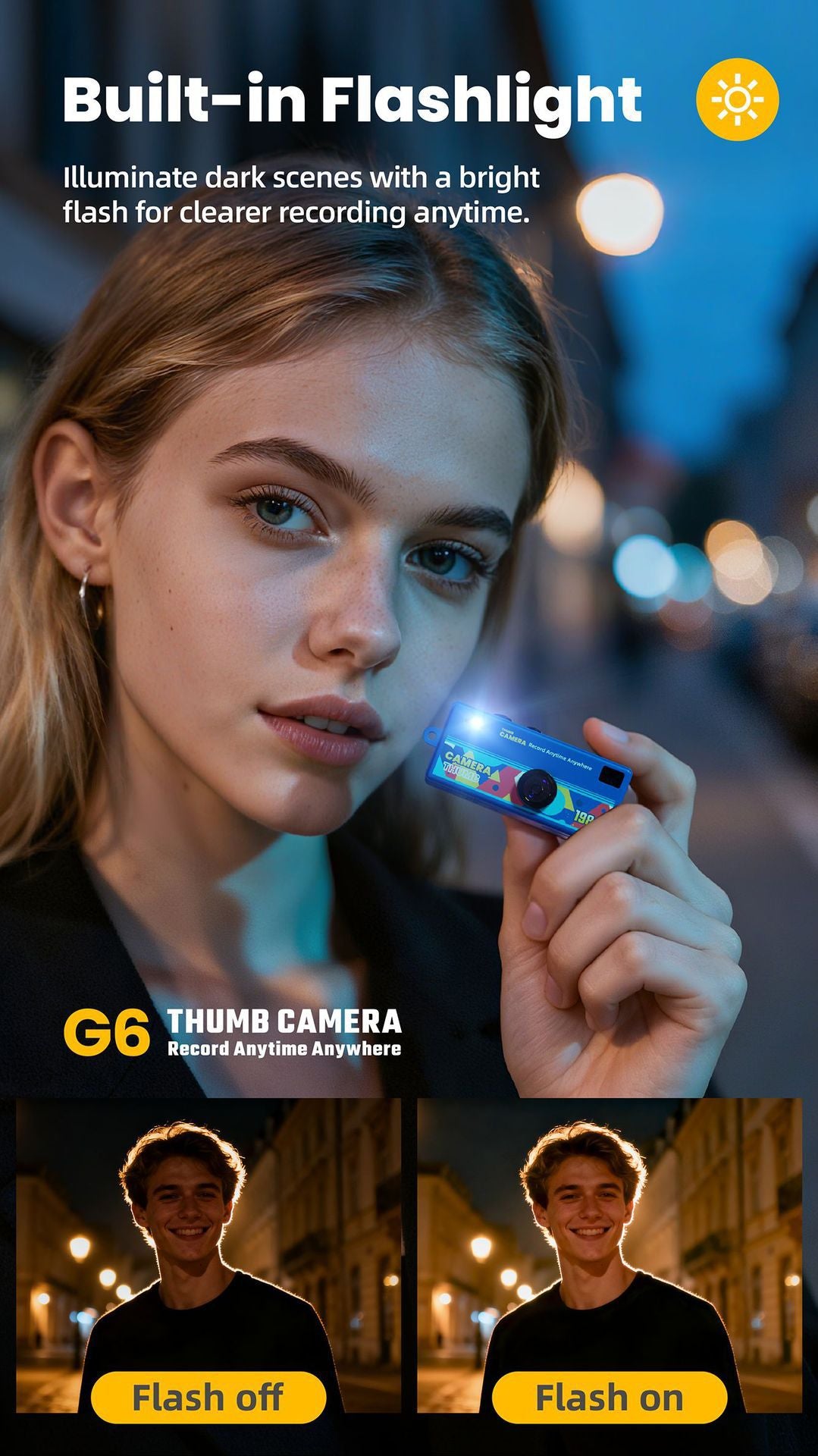 G6 Red Ultra-Mini Thumb Camera with 32GB Card, Card Reader & Adapter - HD Instant Pocket-Sized Action Cam for Students & Kids