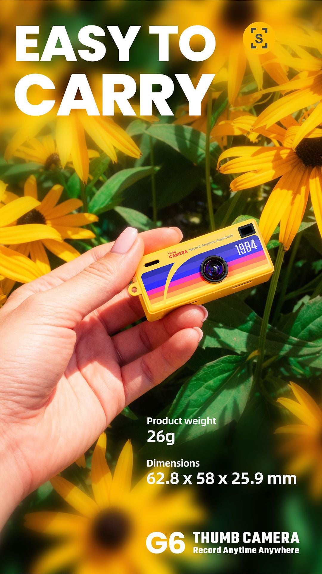 G6 White Ultra-Mini Thumb Camera with 32GB Card, Card Reader & Adapter - HD Instant Pocket-Sized Action Cam for Students & Kids