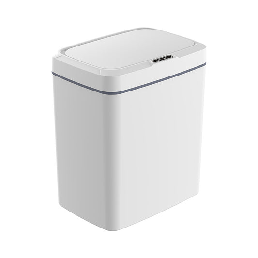 White Intelligent Dual-Sensor Trash Can (Hand-Wave & Knee-Bend) - Slim-Fit Touchless Rechargeable Bin for Bathroom & Kitchen