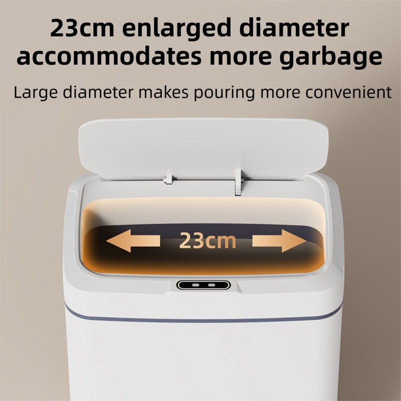Black Intelligent Dual-Sensor Trash Can (Hand-Wave & Knee-Bend) - Slim-Fit Touchless Battery-Powered Bin for Bathroom & Kitchen