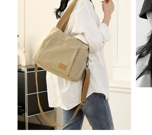 Purple Multi-functional Large Capacity Canvas Tote Bag - Versatile 3-Way Adjustable Shoulder and Crossbody Handbag for Work, Travel, and Daily Use