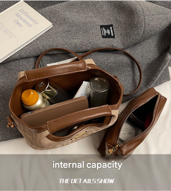 Black Vintage Soft PU Leather Crossbody Handbag | Large Capacity Shoulder Tote | Unique Minimalist Design