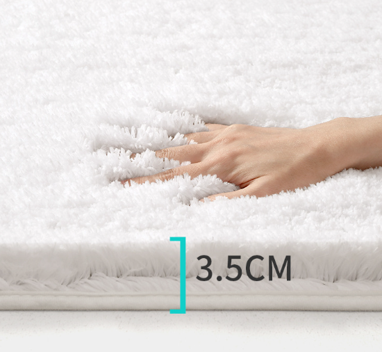 Brown 60*90cm Luxury 3.5cm Shag Bath Mat | Silver Ion Antibacterial Technology | Quick Dry Non-Slip TPR Bathroom Rug