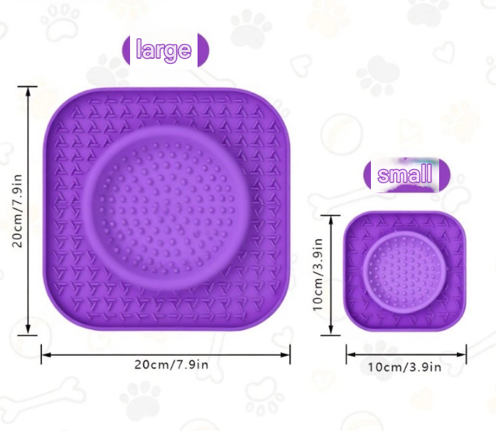 S Beige 2-Pack Premium Silicone Pet Lick Mat - Slow Feeder for Dogs and Cats with Powerful Suction Base - Anxiety Relief and Boredom Buster for Grooming and Bathing