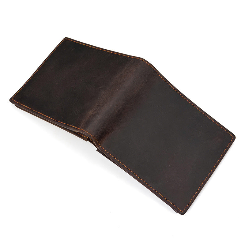 Brown vertical Vrtical Stroke Men's Vintage Wallet Multi-Card Slots Large Capacity Coin Purse Casual Clutch Bag for Everyday Use