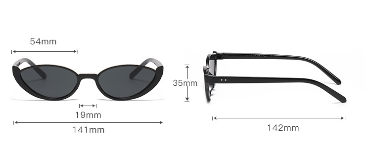 White frame With Black and Grey Lenses 2PCS Fashionable Cat-Eye Sunglasses for Women - Retro INS Style UV Protection Shades