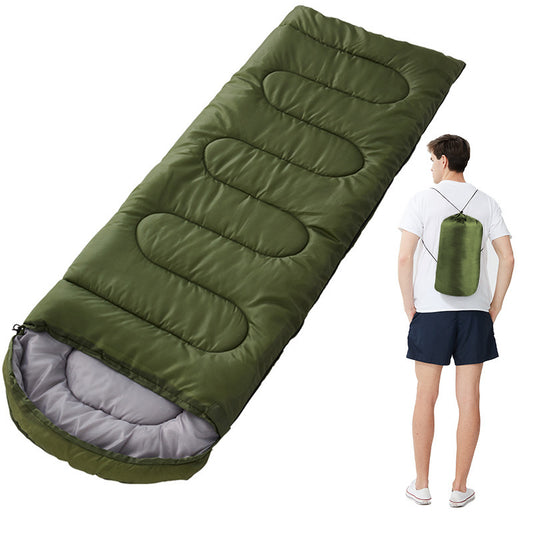Army Green 0.7kg Ultra-Lightweight Compact Sleeping Bag | Portable Outdoor Camping & Travel Gear | Breathable Warm Weather Sleep System