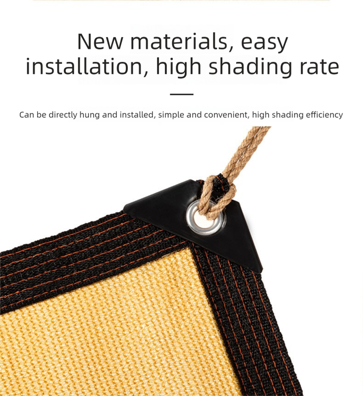 Beige Shade Net – Outdoor Sunshade and Heat-Insulating Net for Courtyard, Reinforced with Hemming and Grommets(4*5M)