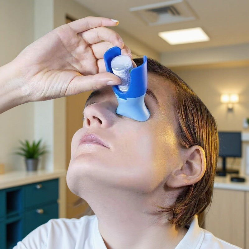 Light Blue Eye Drop Applicator – Safe & Hygienic Eyedrop Dispenser for Precise Application