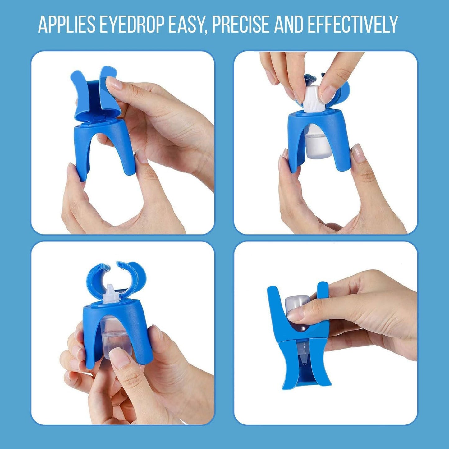 Light Blue Eye Drop Applicator – Safe & Hygienic Eyedrop Dispenser for Precise Application