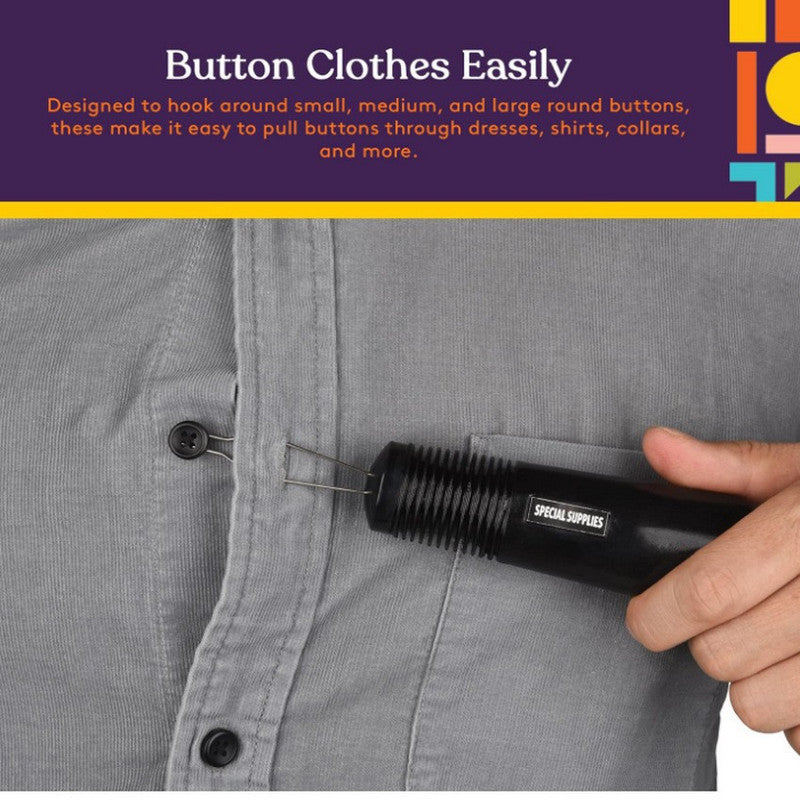 Black Dressing Aid Tool – Button & Zipper Assistant for Elderly and People with Limited Mobility