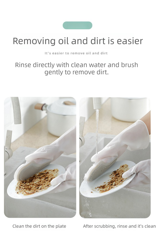 3 Pairs of Green Brush Gloves Integrated Brush Glove – Multifunctional Cleaning Glove for Kitchen, Dishwashing & Household Tasks