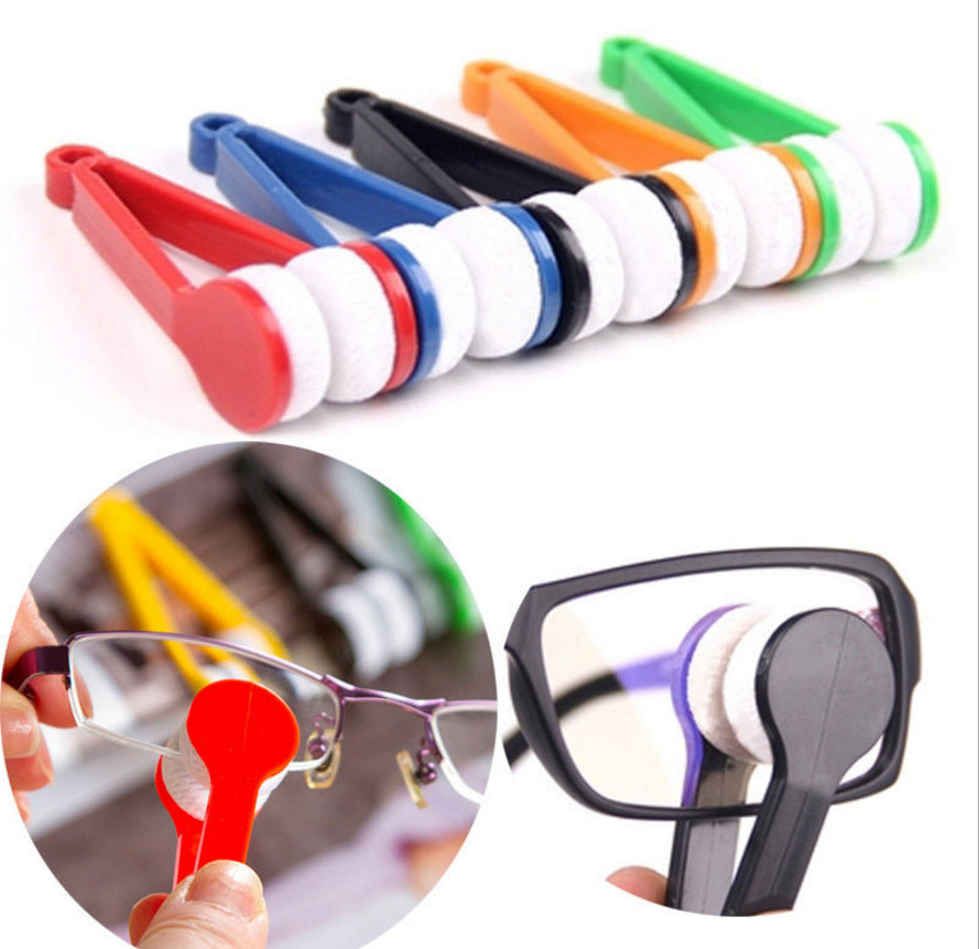 10 Pcs Red Portable Eyeglass Cleaning Clip - Dual-Sided Microfiber Tongs for Safe, Streak-Free Lens Care