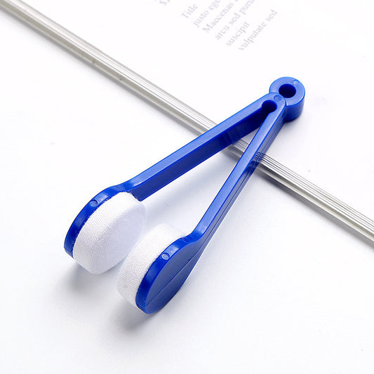 10 Pcs Blue Portable Eyeglass Cleaning Clip - Dual-Sided Microfiber Tongs for Safe, Streak-Free Lens Care