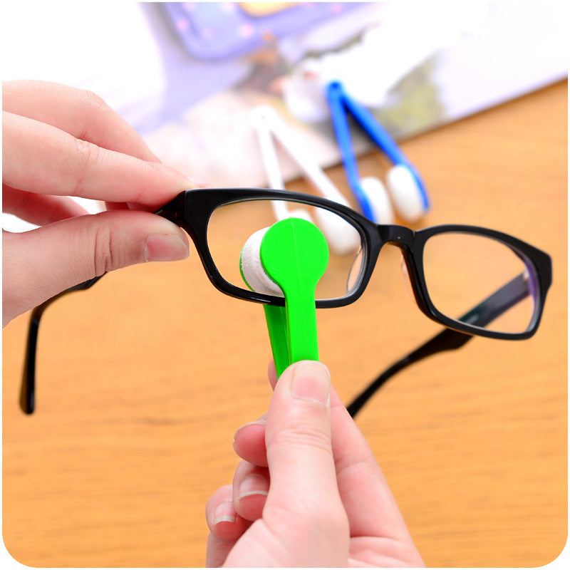 10 Pcs Color mixing Portable Eyeglass Cleaning Clip - Dual-Sided Microfiber Tongs for Safe, Streak-Free Lens Care