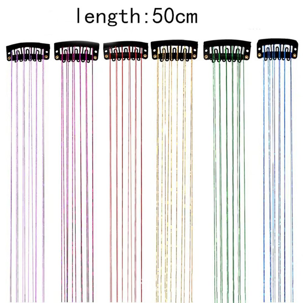 Green Laser Iridescent Hair Extensions – 12-Piece Clip-In Highlight Strands (High-Temperature Fiber)