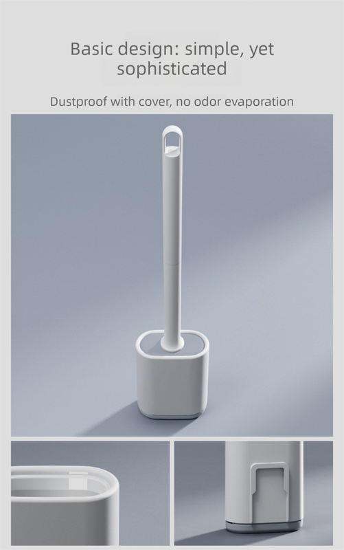 White Wall-Mountable Toilet Brush Set – Soft-Tip 360° Cleaning System