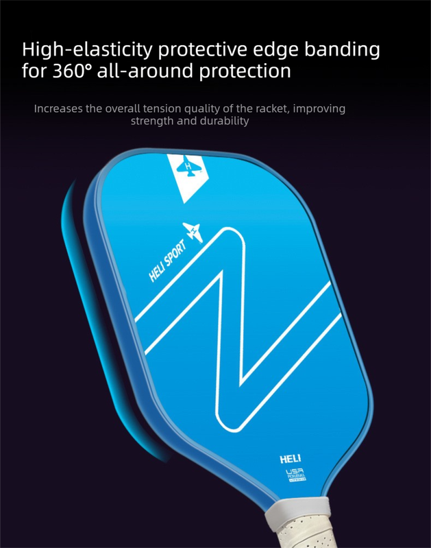 Blue Gradient Pickleball Paddle Set -  Fiberglass Paddles with PP Honeycomb Core, 2 Paddles 4 Balls & Carry Bag