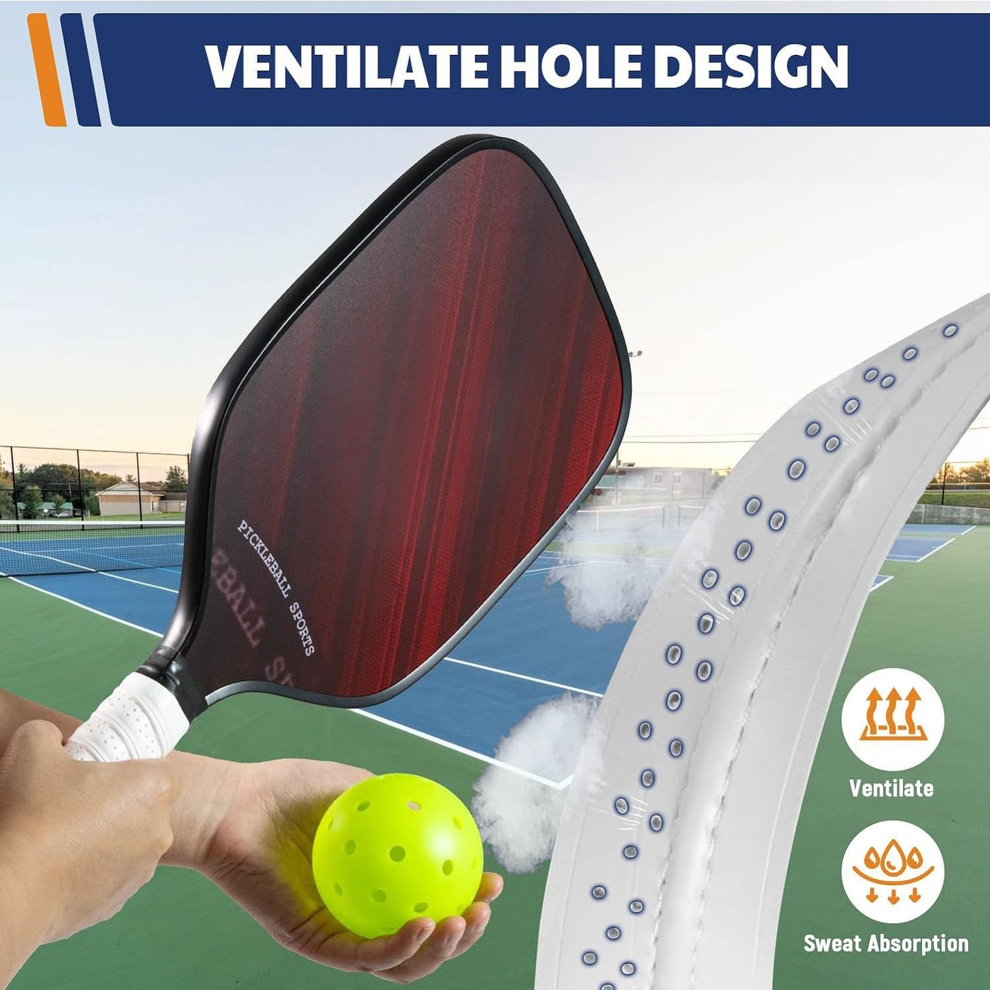 2-Pack Black Anti-Slip PU Overgrip Tape for Pickleball, Tennis & Badminton Rackets - Sweat-Absorbing Handle Wrap with Perforated Design