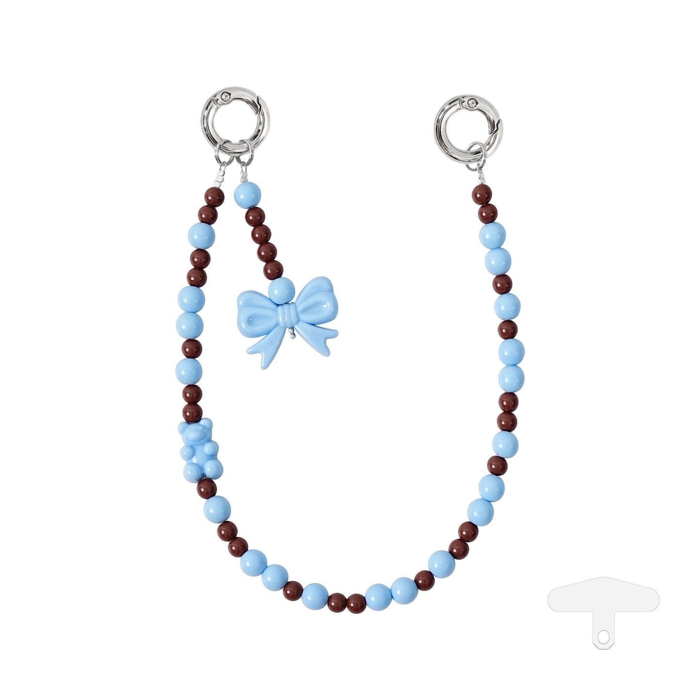 YKA-13 Trendy Double-Clasp Beaded Phone Wrist Strap - Colorful Acrylic & Metal Anti-Loss Lanyard with Spacer Gift
