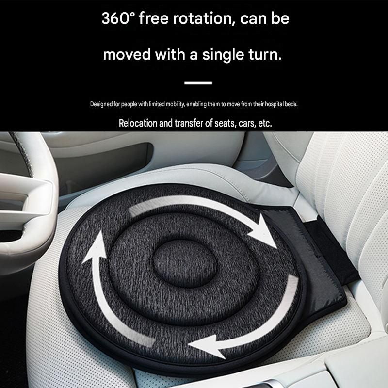 Brown 360° Swivel Car Seat Cushion – Portable Rotating Transfer Aid for Elderly, Pregnant Women & Mobility Support
