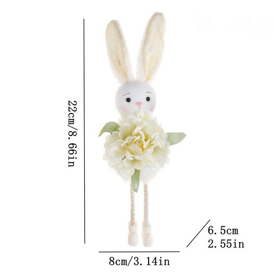 White Easter Bunny Flower Hanging Decoration for Home, Garden or Party Scene