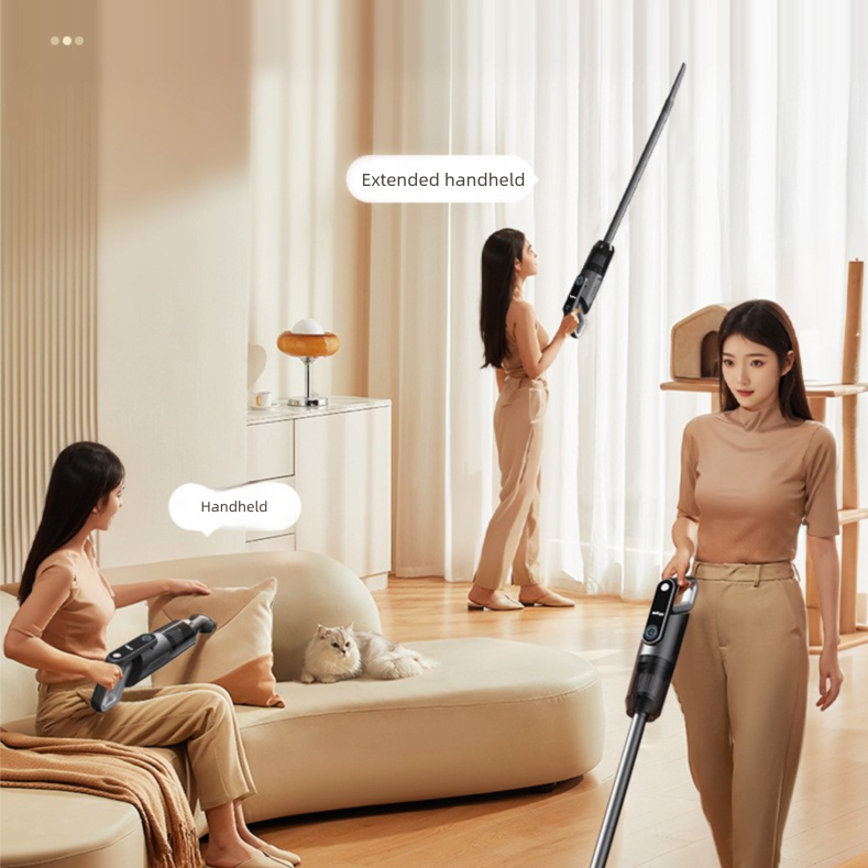 White spray-painted model Wireless Stick Vacuum Cleaner with 14000Pa Suction, HEPA Filter & 350ml Water Tank for Wet Dry Cleaning, Ideal for Home Use
